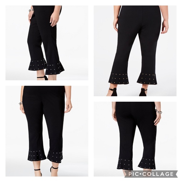 INC International Concepts Women's Embroidered Skinny Pants Black Size 8 Petite